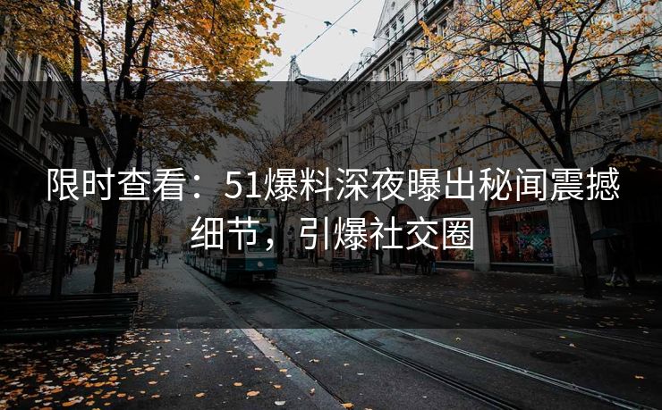 限时查看：51爆料深夜曝出秘闻震撼细节，引爆社交圈