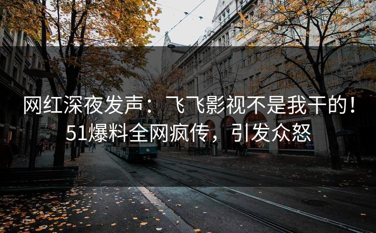 网红深夜发声：飞飞影视不是我干的！51爆料全网疯传，引发众怒