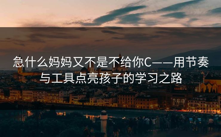 急什么妈妈又不是不给你C——用节奏与工具点亮孩子的学习之路