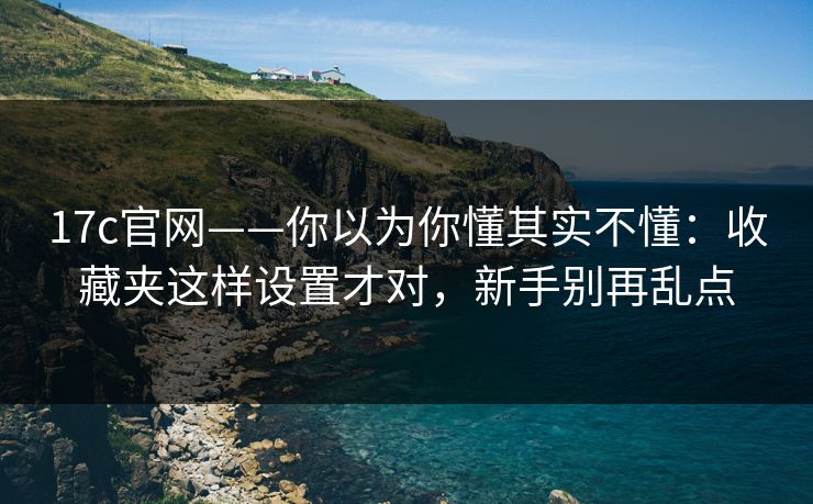 17c官网——你以为你懂其实不懂：收藏夹这样设置才对，新手别再乱点